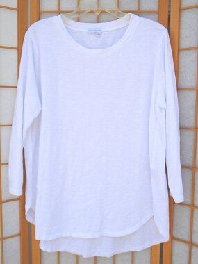 White Catalina Top hi-lo hem 3/4 Sleeve Tunic *EUC